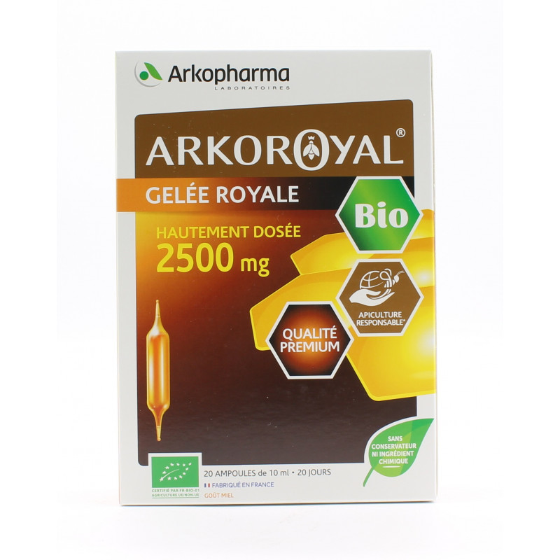 Arkopharma Arkoroyal Gelée Royale 2500mg 20 ampoules - Univers Pharmacie