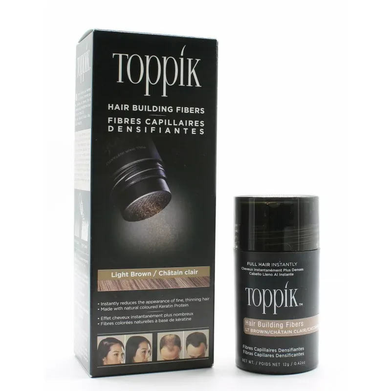 Toppik Fibres Capillaires Densifiantes Châtain Clair 12g - Univers Pharmacie