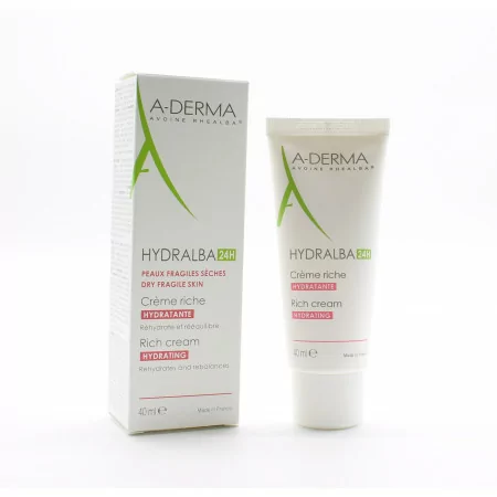 A-Derma Hydralba 24h Crème Riche Hydratante 40ml - Univers Pharmacie