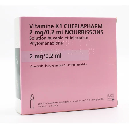 Vitamine K1 CHEPLAPHARM 2mg/0,2ml Nourrissons Ampoule X1 - Univers Pharmacie