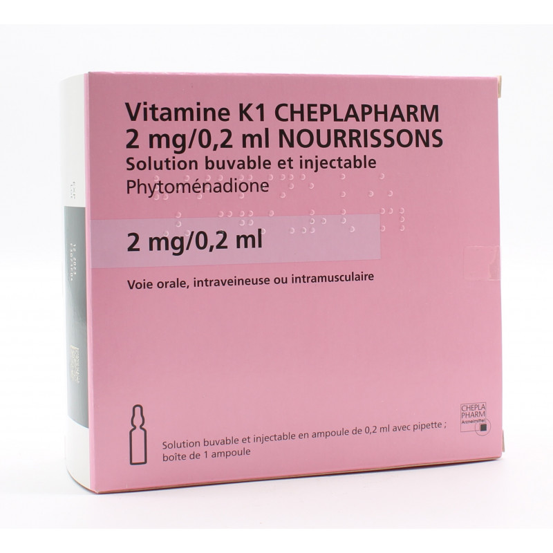 Vitamine K1 CHEPLAPHARM 2mg/0,2ml Nourrissons Univers Pharmacie