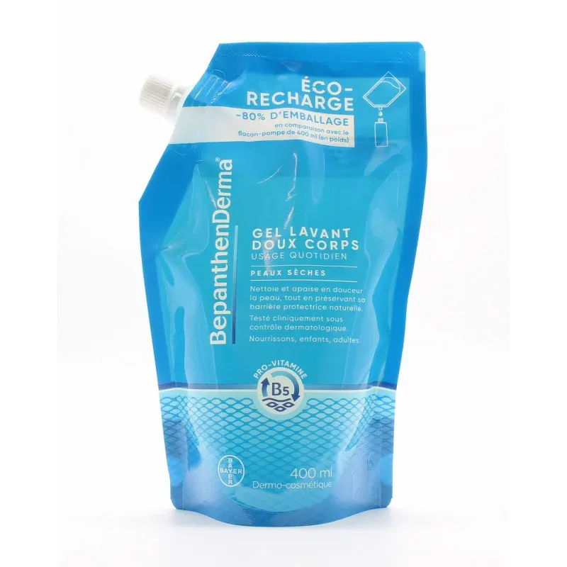 BepanthenDerma Gel Lavant Doux Corps Éco Recharge 400ml - Univers Pharmacie