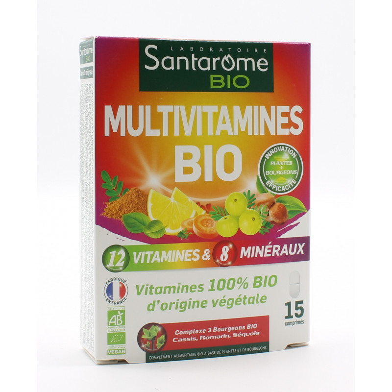 Santarôme Multivitamines Bio 15 comprimés - Univers Pharmacie