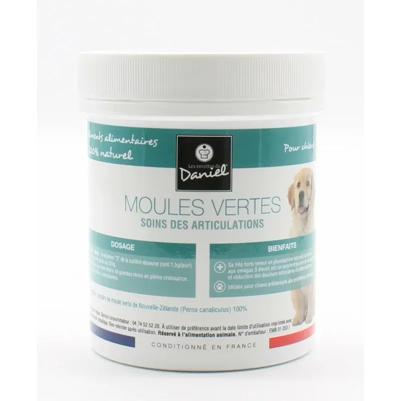 Les Recettes de Daniel Soins des Articulations pour Chiens Moules Vertes 400g - Univers Pharmacie