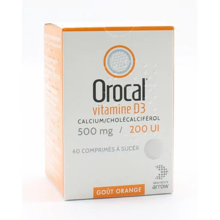Orocal Vitamine D3 500mg / 200 UI 60 comprimés - Univers Pharmacie