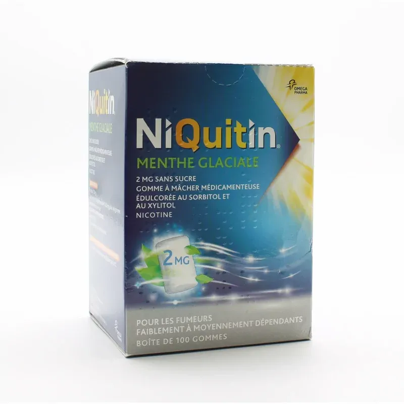 Niquitin Menthe Glaciale 2mg sans sucre 100 gommes Niquitin Menthe Glaciale 2mg sans sucre 100 gommes