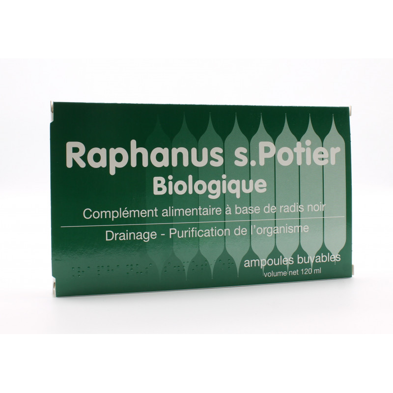 Raphanus s. Potier Biologique 12 ampoules Univers Pharmacie
