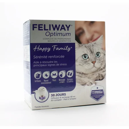 Feliway Optimum Happy Family Diffuseur et Recharge - Univers Pharmacie