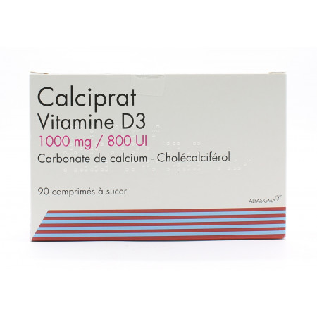 Calciprat Vitamine D3 1000mg/800UI 90 comprimés - Univers Pharmacie