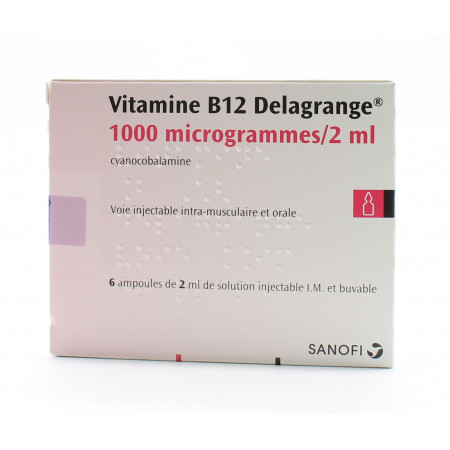 Vitamine B12 Delagrange 1000µg/2ml 6X2ml - Univers Pharmacie