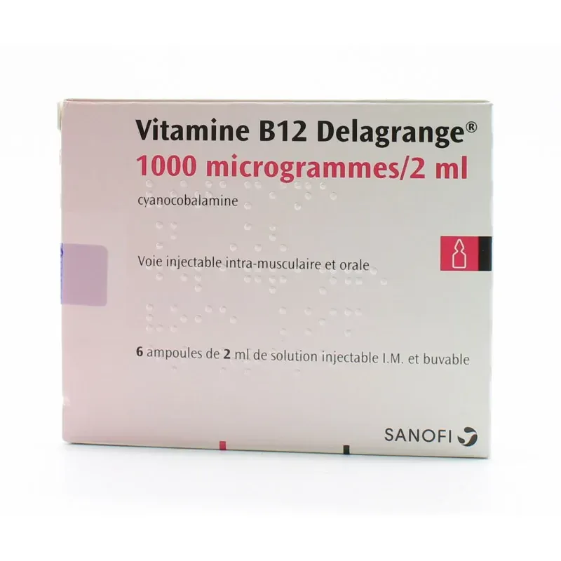 Vitamine B12 Delagrange 1000µg/2ml 6X2ml - Univers Pharmacie Vitamine B12 Delagrange 1000µg/2ml 6X2ml - Univers Pharmacie