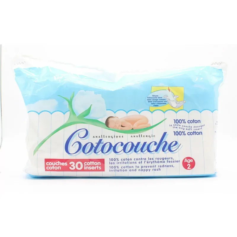 Cotocouche 2ème Âge 30 couches coton - Univers Pharmacie
