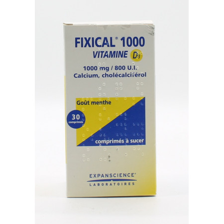Fixical 1000 Vitamine D3 1000mg/800UI 30 comprimés - Univers Pharmacie