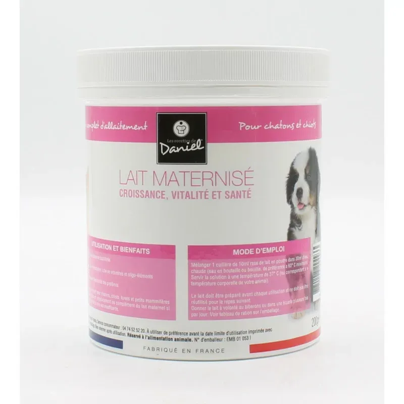 Les recettes de Daniel Lait Maternisé Chatons et Chiots 200g - Univers Pharmacie