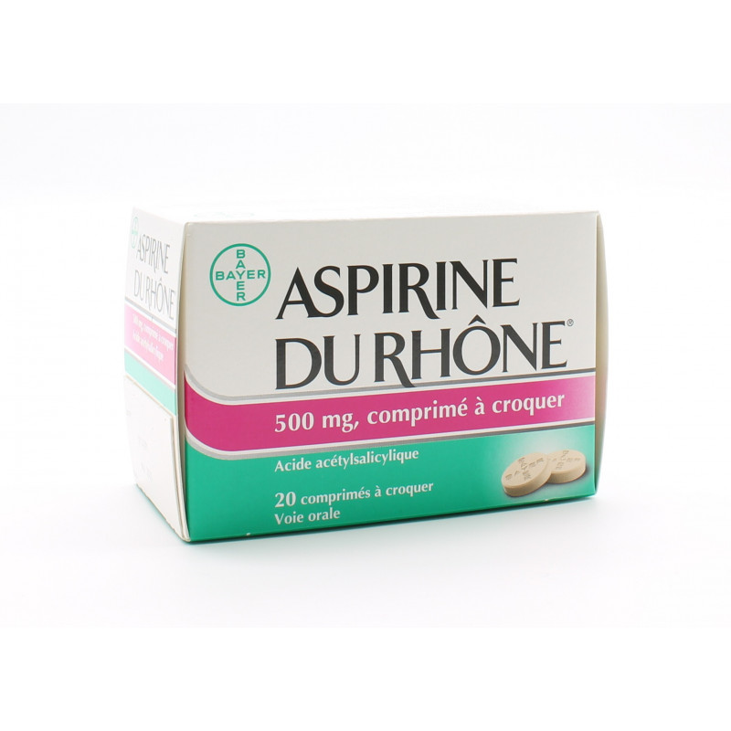 Aspirine du Rhône 500mg 20 comprimés à croquer - Univers Pharmacie