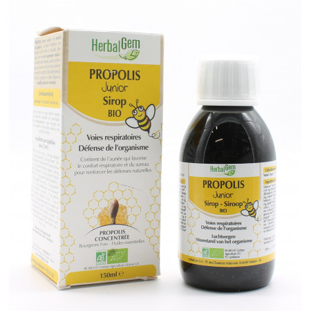 HerbalGem Propolis Junior Sirop Bio 150ml - Univers Pharmacie
