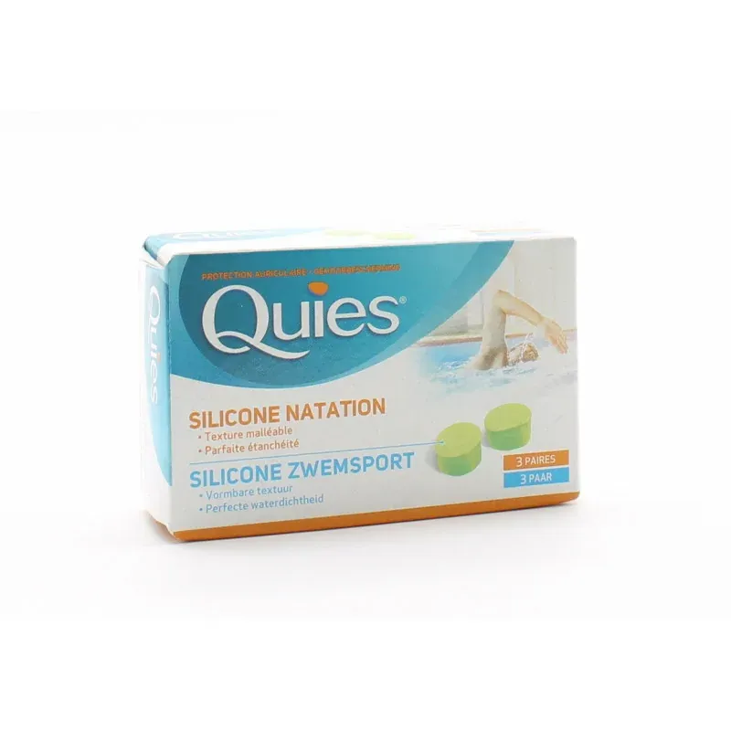 Quies Protection Auditive Silicone Natation 3 paires - Univers Pharmacie