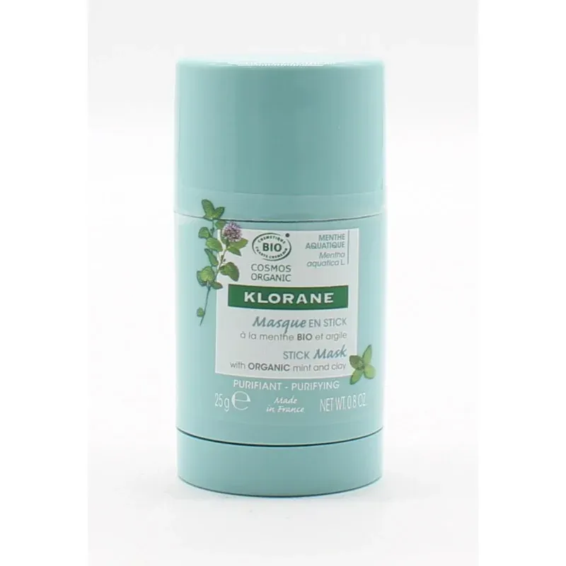 Klorane Masque en Stick Menthe Bio et Argile 25g - Univers Pharmacie