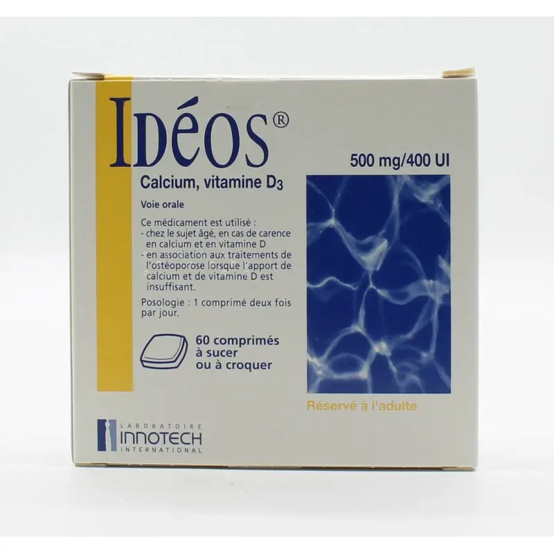 Idéos 500mg/400UI 60 comprimés - Univers Pharmacie