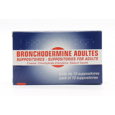 Bronchodermine Adultes 10 suppositoires - Univers Pharmacie