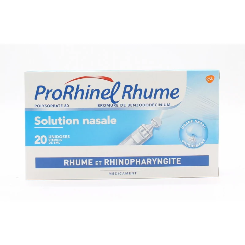 ProRhinel Rhume Solution Nasale Unidoses 20X5ml - Univers Pharmacie