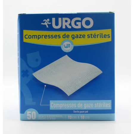 Urgo Compresses de Gaze Stériles 10X10cm 50X2 compresses - Univers Pharmacie