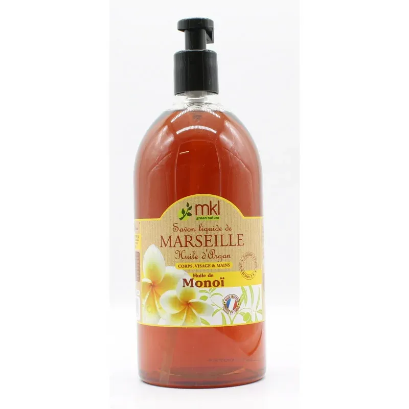 MKL Savon de Marseille Liquide à l'Huile d'Argan Monoi 1L - Univers Pharmacie