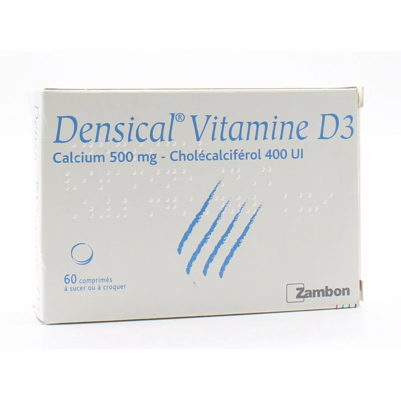 Densical Vitamine D3 500mg/400UI 60 comprimés - Univers Pharmacie
