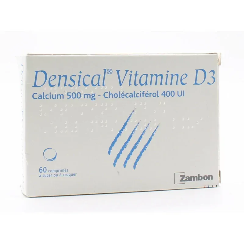 Densical Vitamine D3 500mg/400UI 60 comprimés - Univers Pharmacie Densical Vitamine D3 500mg/400UI 60 comprimés - Univers Pharmacie