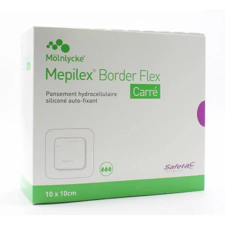 Mepilex Pansements Border Flex Carré 10X10cm 16 pièces - Univers Pharmacie