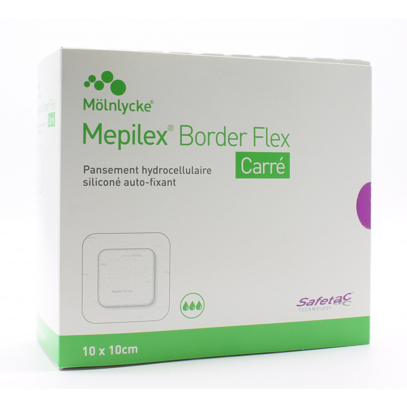Mepilex Border Flex Carré 10X10cm 16 pièces - Univers Pharmacie
