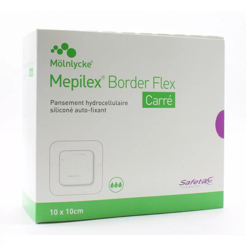Mepilex Pansements Border Flex Carré 10X10cm 16 pièces - Univers Pharmacie