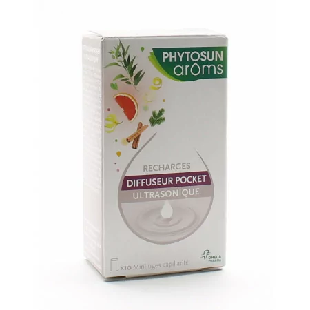 Phytosun Arôms Recharges Diffuseur Pocket Ultrasonique 10 mini-tiges - Univers Pharmacie