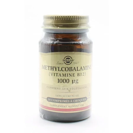 Solgar Vitamine B12 Methylcobalamine 1000µg 30 comprimés à croquer