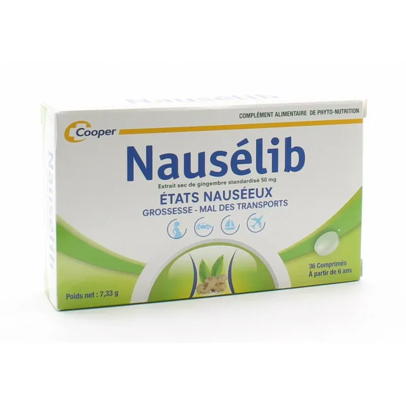 Cooper Nausélib États Nauséeux 36 comprimés - Univers Pharmacie