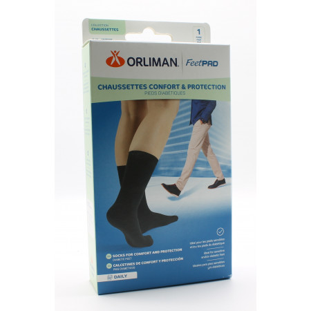 Orliman FeetPad Chaussettes Pieds Diabétiques Taille 3 Noir - Univers Pharmacie