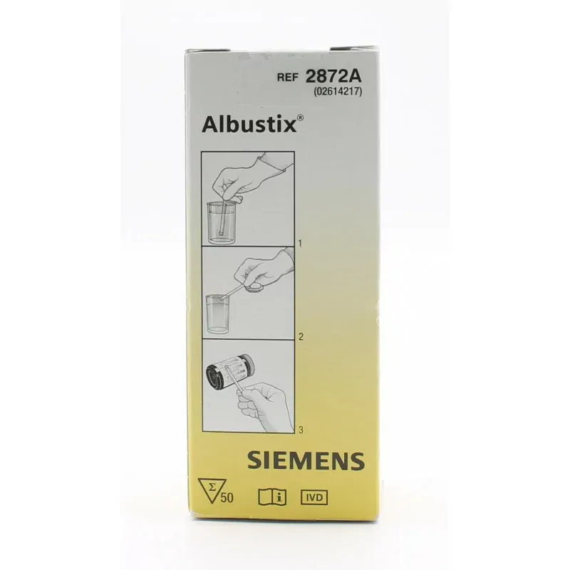 Albustix Bandelettes Réactives pour Analyse Urinaire X50 - Univers Pharmacie