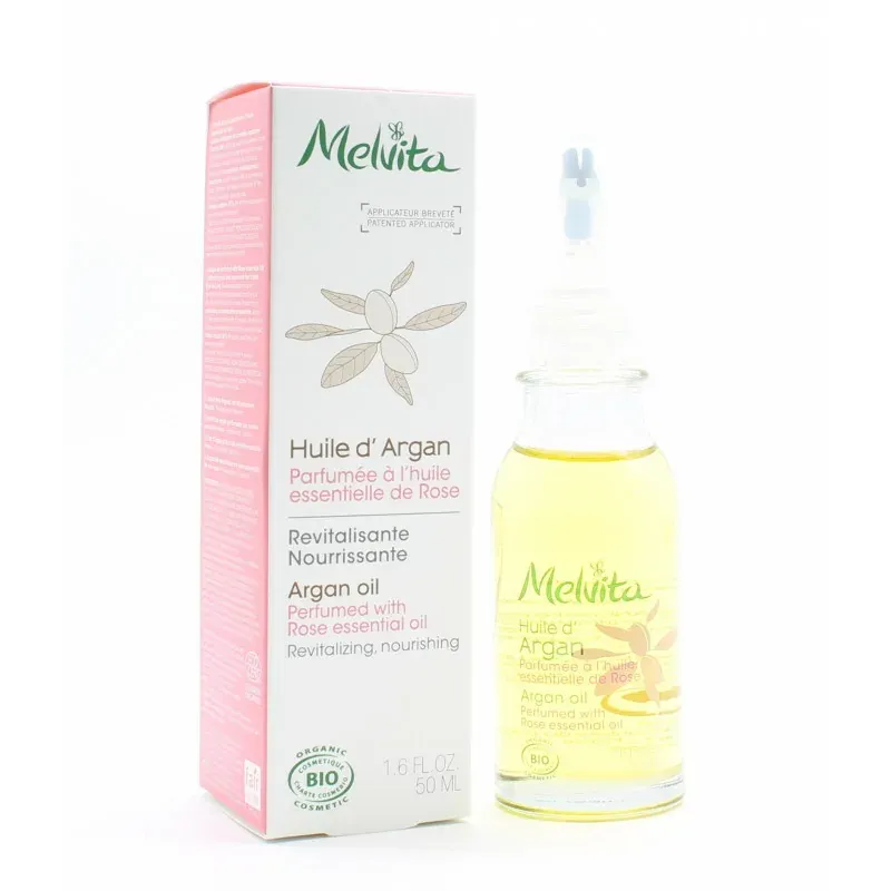 Melvita Huile d'Argan Parfumée à l'Huile Essentielle de Rose Bio 50ml