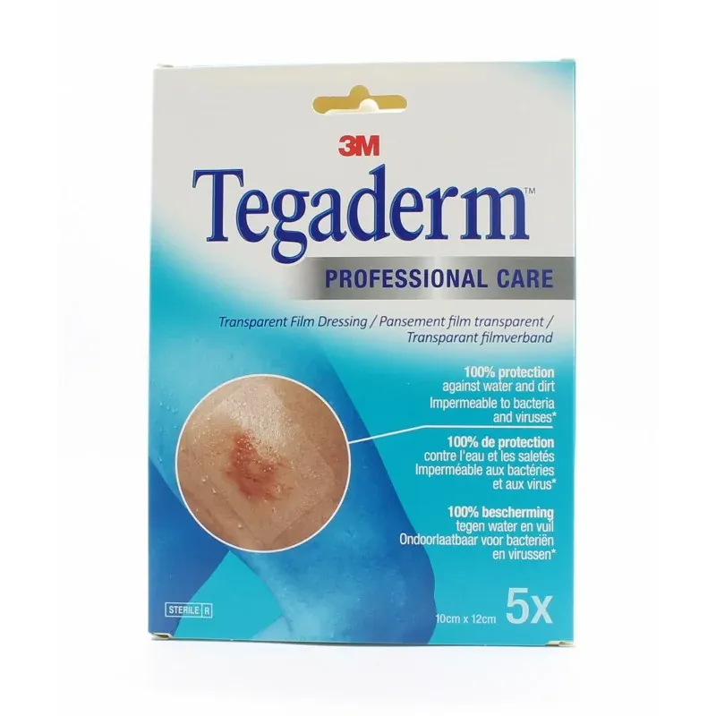 3M Tegaderm Pansement Film Transparent 10X12cm X5 - Univers Pharmacie