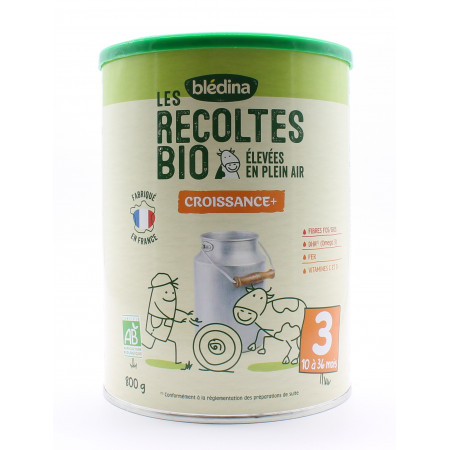 Blédina Les Récoltes Bio Croissance+ 10-36 mois 800g - Univers Pharmacie