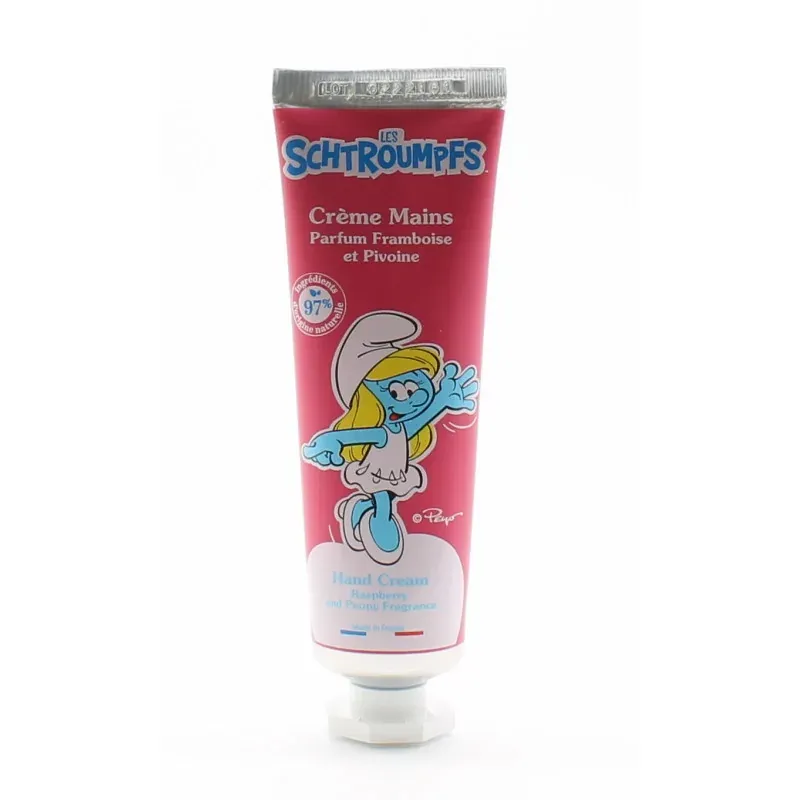 Les Schtroumpfs Crème Mains Framboise & Pivoine 30ml - Univers Pharmacie