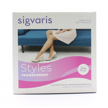 Sigvaris Styles Transparent Divin Eclat Classe 2 Chaussettes Bleu Nuit Medium Normal - Univers Pharmacie