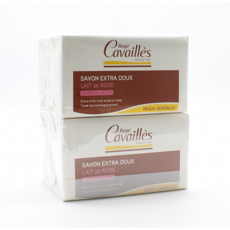 Rogé Cavaillès Savon Extra Doux Lait de Rose 4X250g - Univers Pharmacie