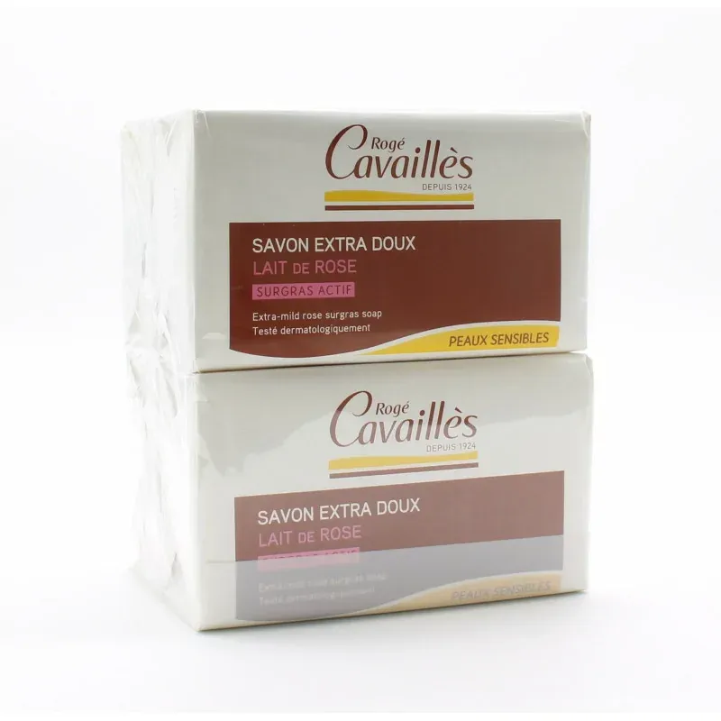 Rogé Cavaillès Savon Extra Doux Lait de Rose 4X250g - Univers Pharmacie
