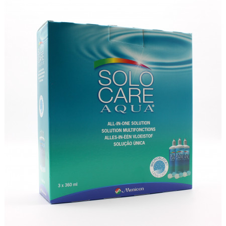 Solocare Aqua Solution Multifonctions 3X360ml - Univers Pharmacie