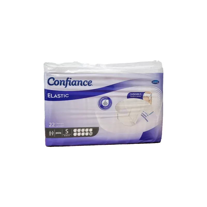 Confiance Elastic 10 Gouttes Taille S 22 changes complets Confiance Elastic 10 Gouttes Taille S 22 changes complets