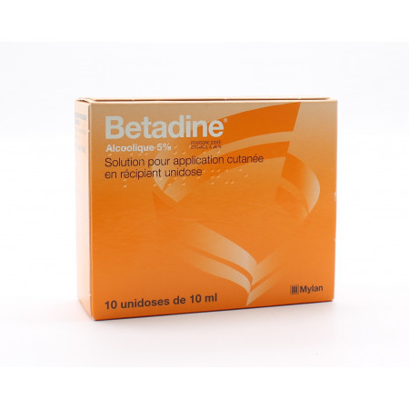 Betadine Alcoolique 5% 10 unidoses - Univers Pharmacie