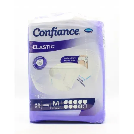 Confiance Elastic 9 Gouttes Taille M 14 changes complets - Univers Pharmacie