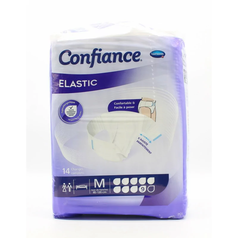 Confiance Elastic 9 Gouttes Taille M 14 changes complets - Univers Pharmacie