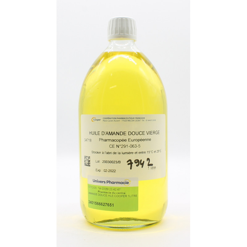 Cooper Huile d'Amande Douce Vierge 1 litre - Univers Pharmacie Cooper Huile d'Amande Douce Vierge 1 litre - Univers Pharmacie